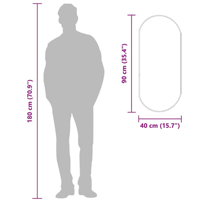 Wandspiegel Silbern 90x40 cm Oval