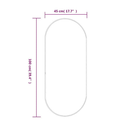 Wandspiegel Schwarz 100x45 cm Oval