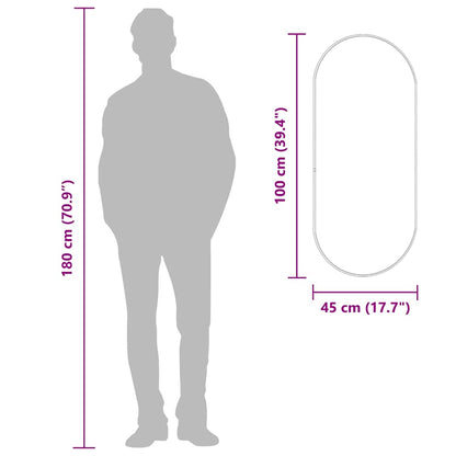 Wandspiegel Schwarz 100x45 cm Oval