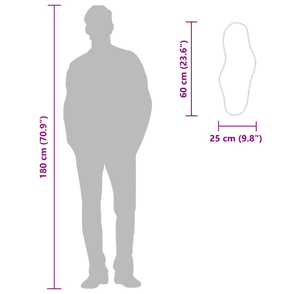 Wandspiegel Schwarz 60x25 cm