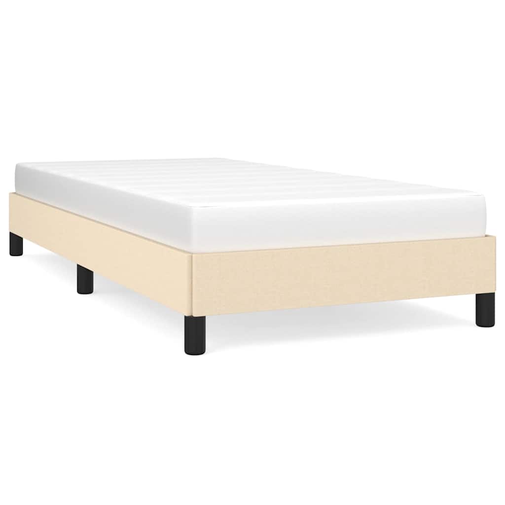 Bettgestell ohne Matratze Creme 80x200 cm Stoff
