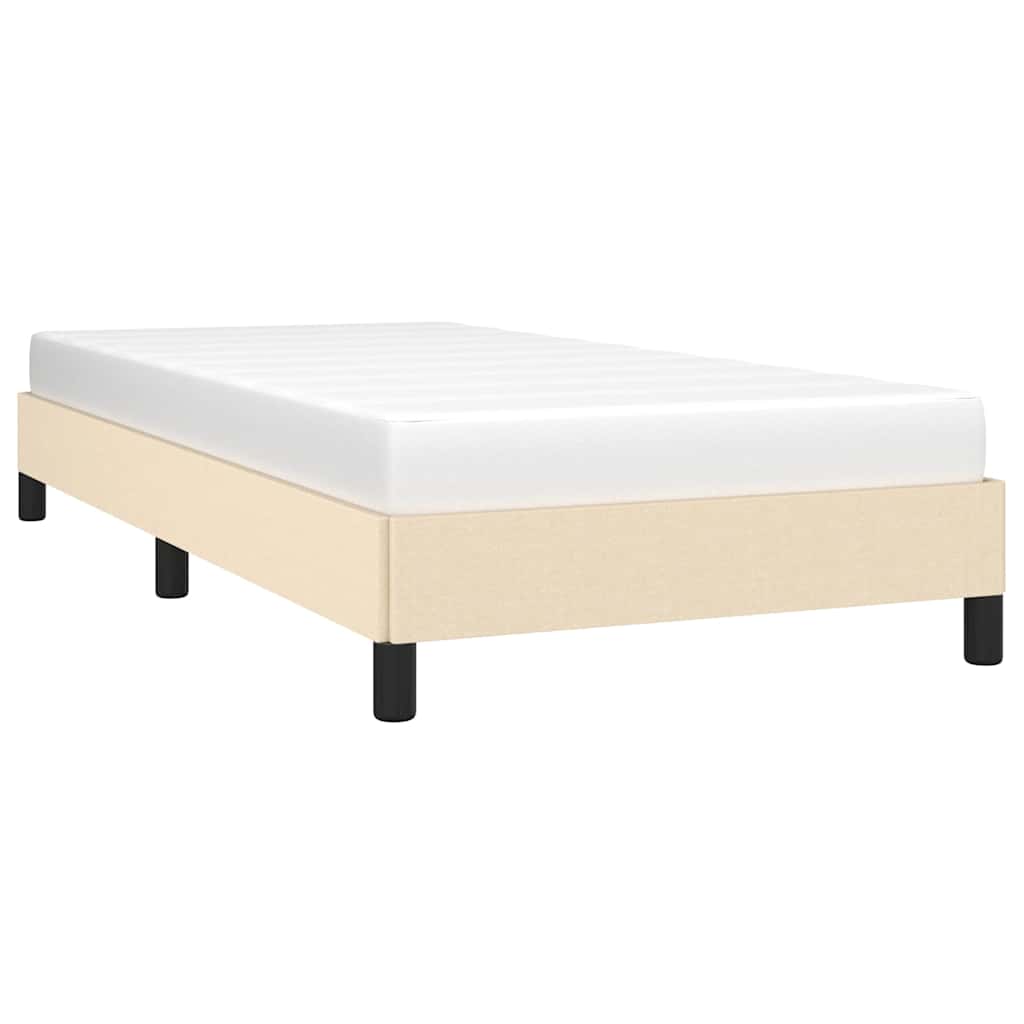 Bettgestell ohne Matratze Creme 80x200 cm Stoff