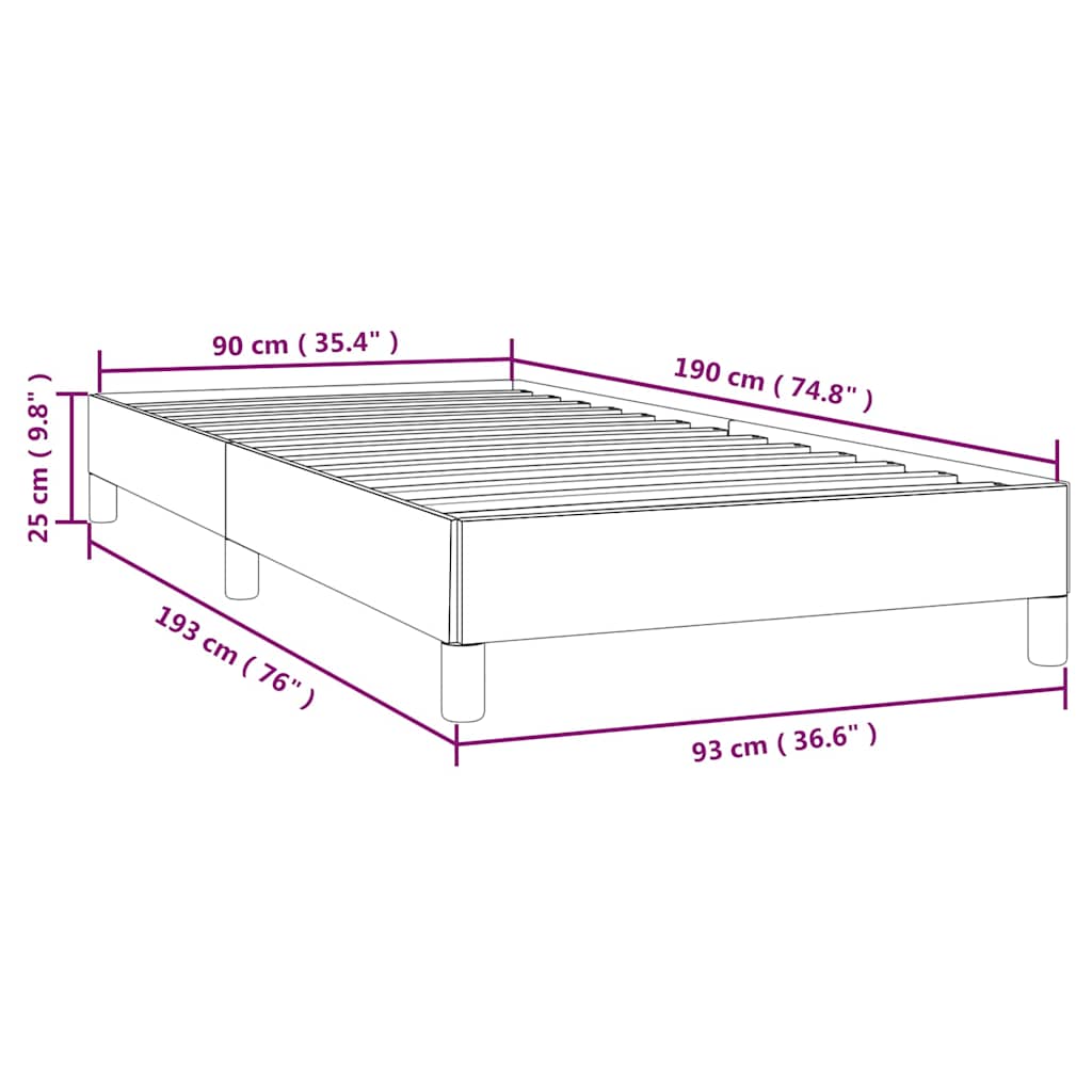 Bettgestell ohne Matratze Schwarz 90x190 cm Stoff