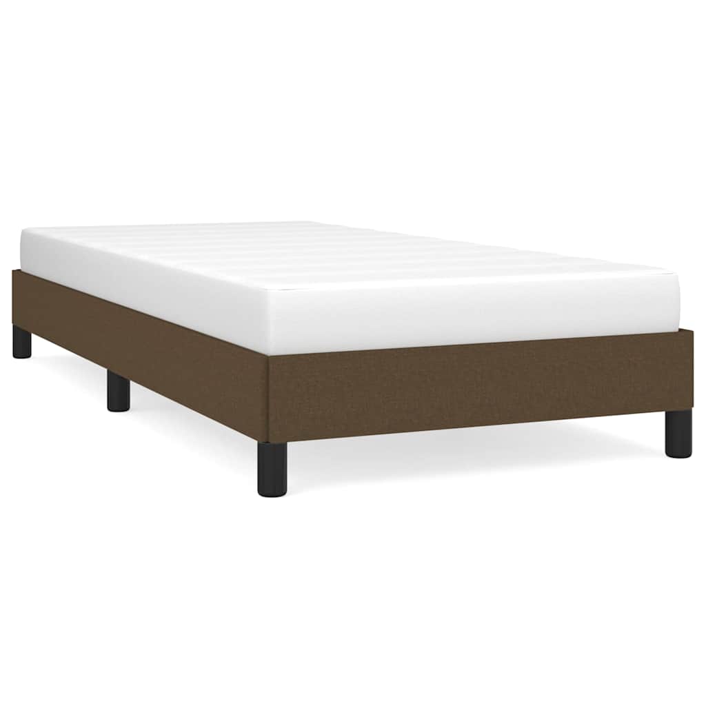 Bettgestell ohne Matratze Dunkelbraun 90x200 cm Stoff