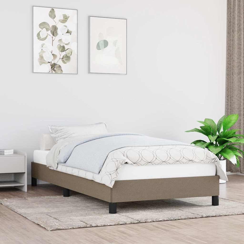 Bettgestell ohne Matratze Taupe 100x200 cm Stoff