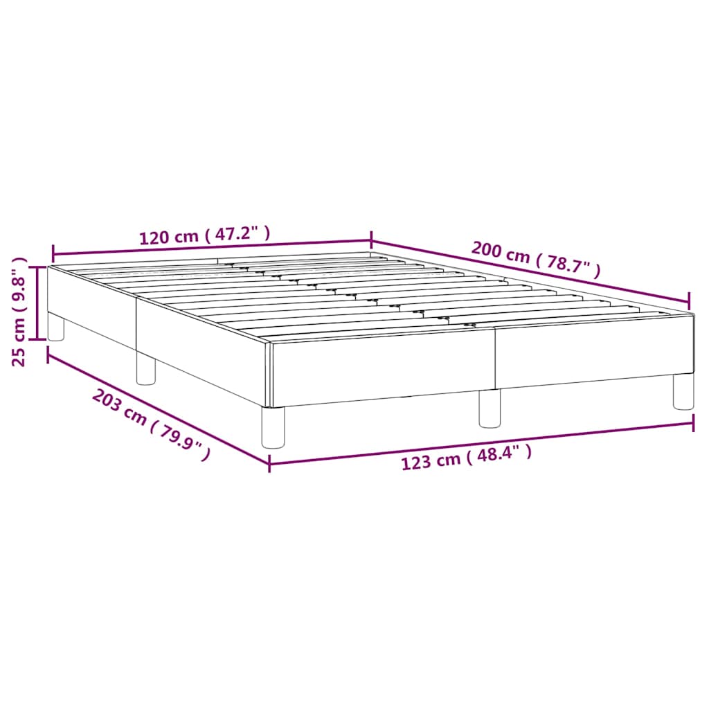 Bettgestell ohne Matratze Blau 120x200 cm Stoff
