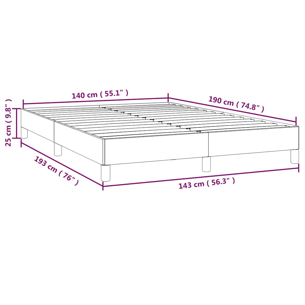 Bettgestell ohne Matratze Hellgrau 140x190 cm Stoff