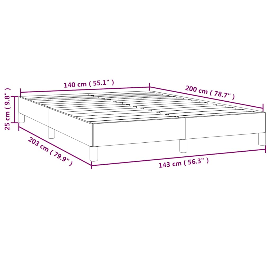 Bettgestell ohne Matratze Dunkelbraun 140x200 cm Stoff