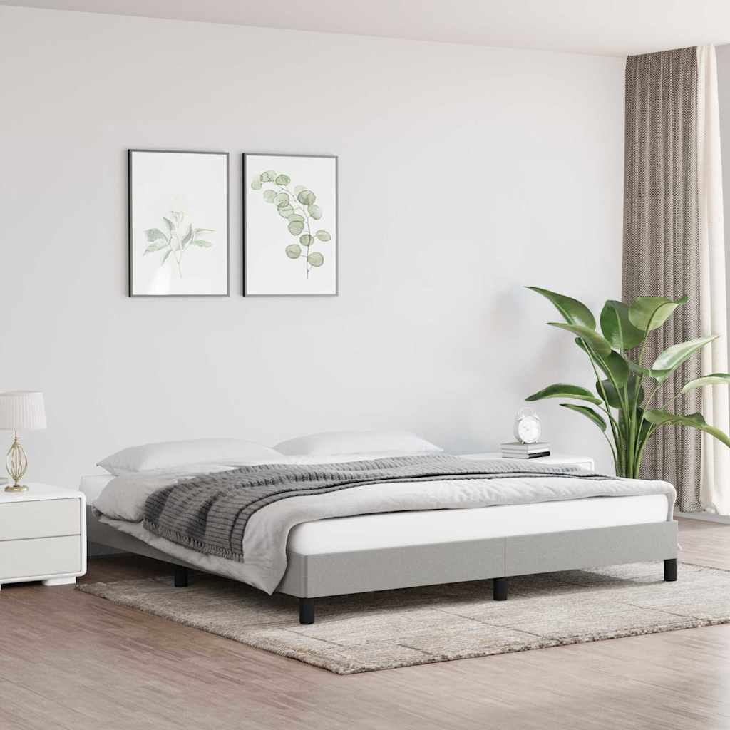 Bettgestell ohne Matratze Hellgrau 180x200 cm Stoff