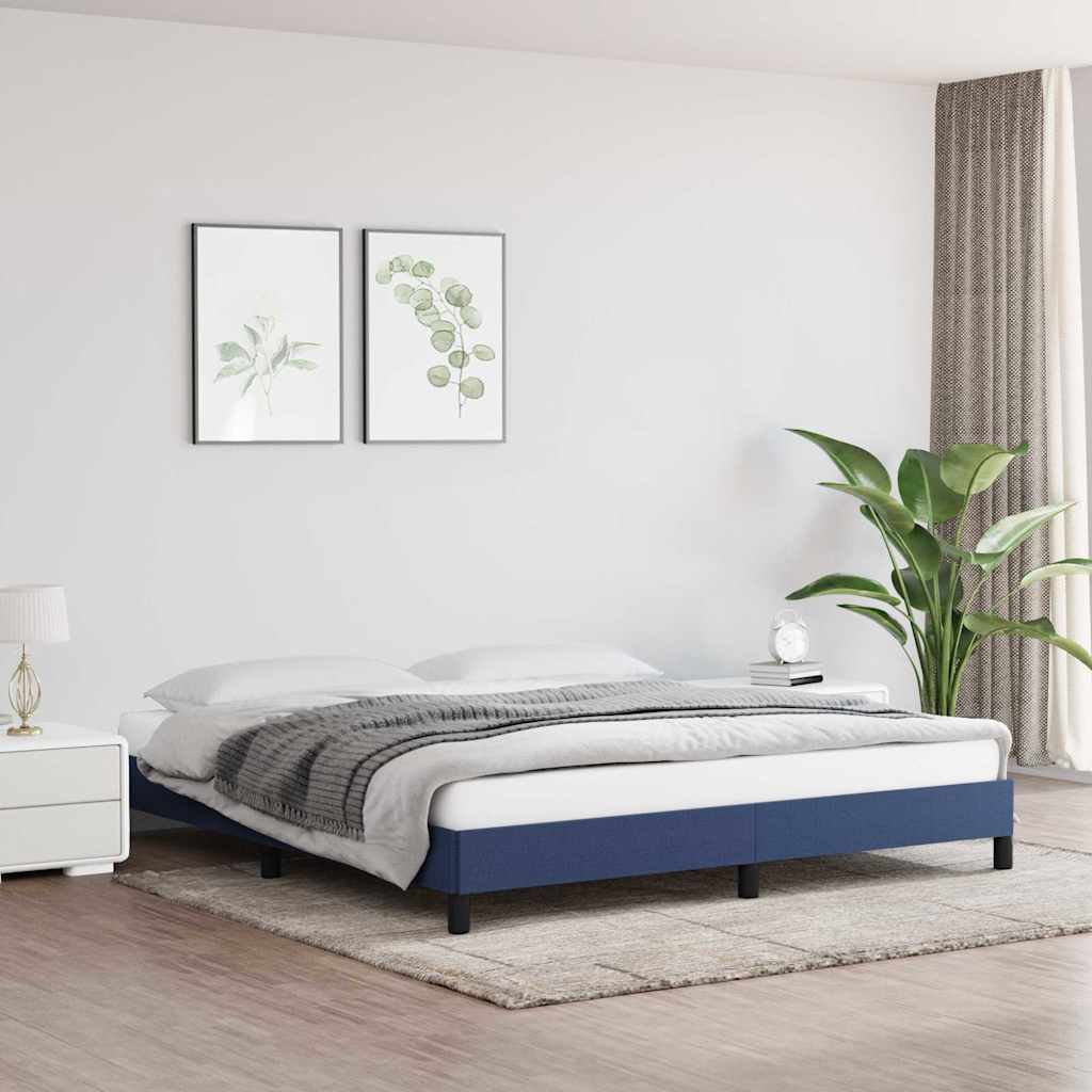 Bettgestell ohne Matratze Blau 180x200 cm Stoff