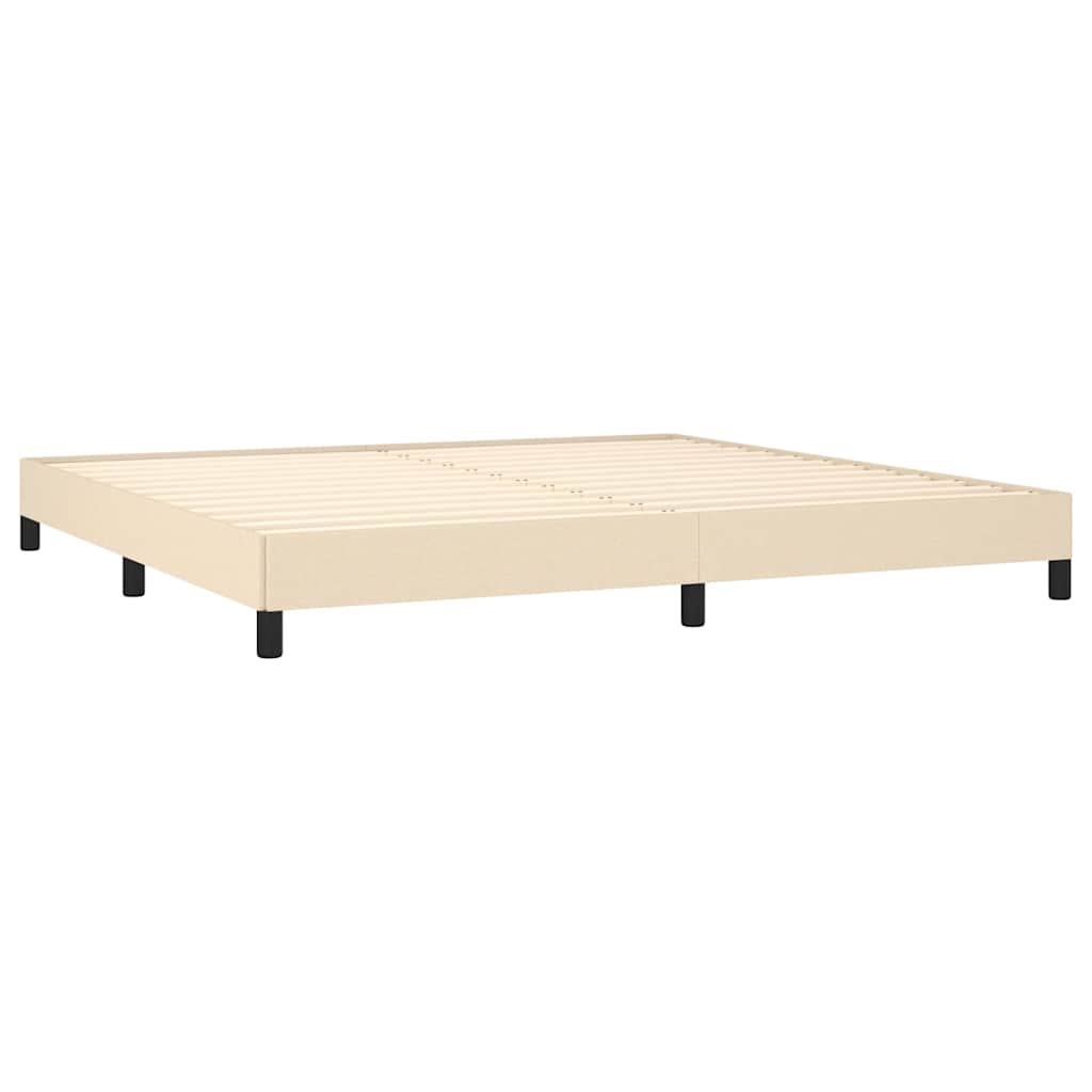 Bettgestell ohne Matratze Creme 200x200 cm Stoff