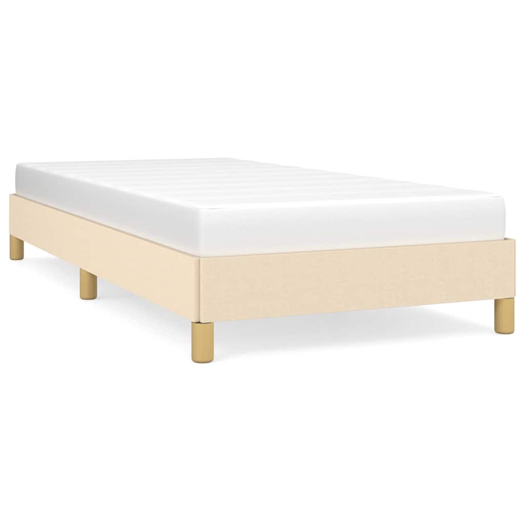 Bettgestell ohne Matratze Creme 80x200 cm Stoff