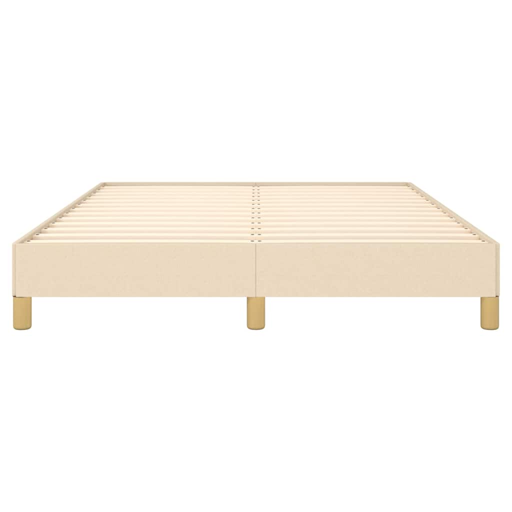 Bettgestell ohne Matratze Creme 140x190 cm Stoff
