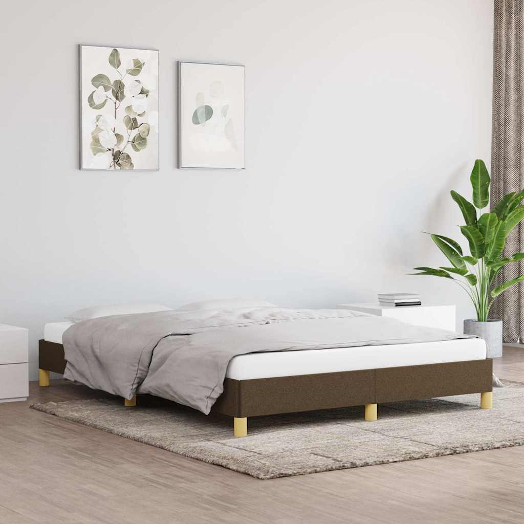 Bettgestell ohne Matratze Dunkelbraun 140x200 cm Stoff