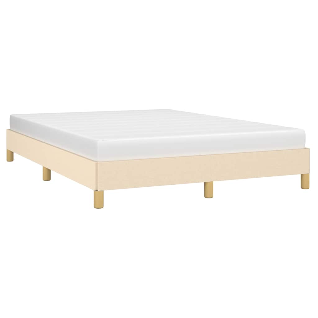 Bettgestell ohne Matratze Creme 140x200 cm Stoff