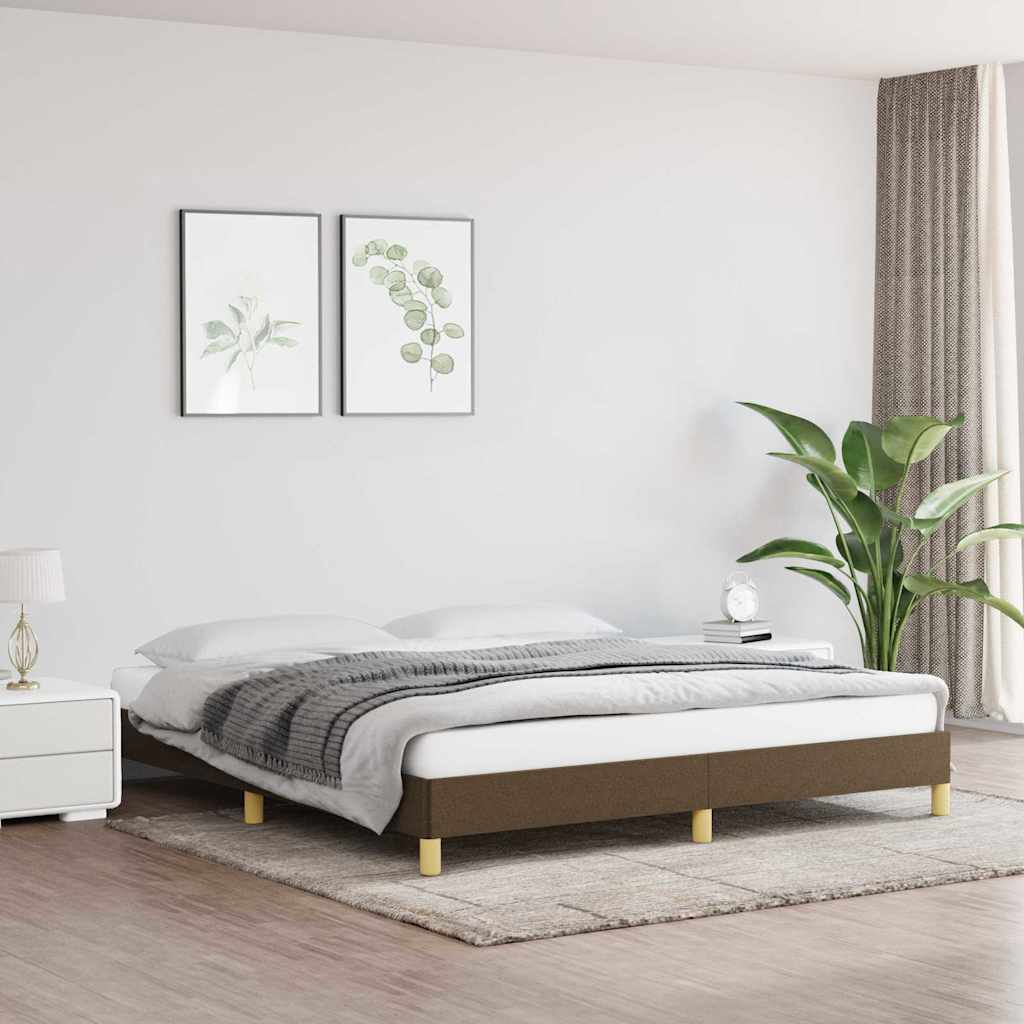 Bettgestell ohne Matratze Dunkelbraun 180x200 cm Stoff