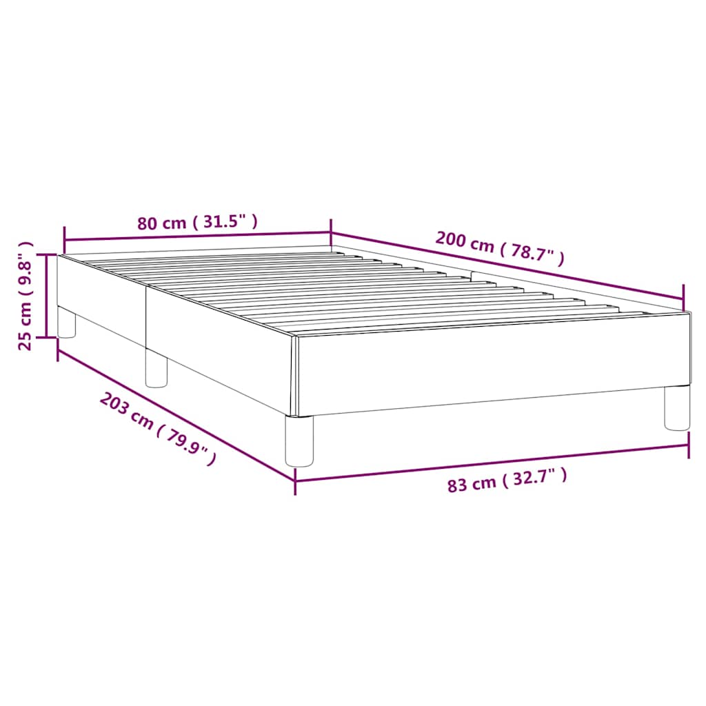 Bettgestell Weiß 80x200 cm Kunstleder