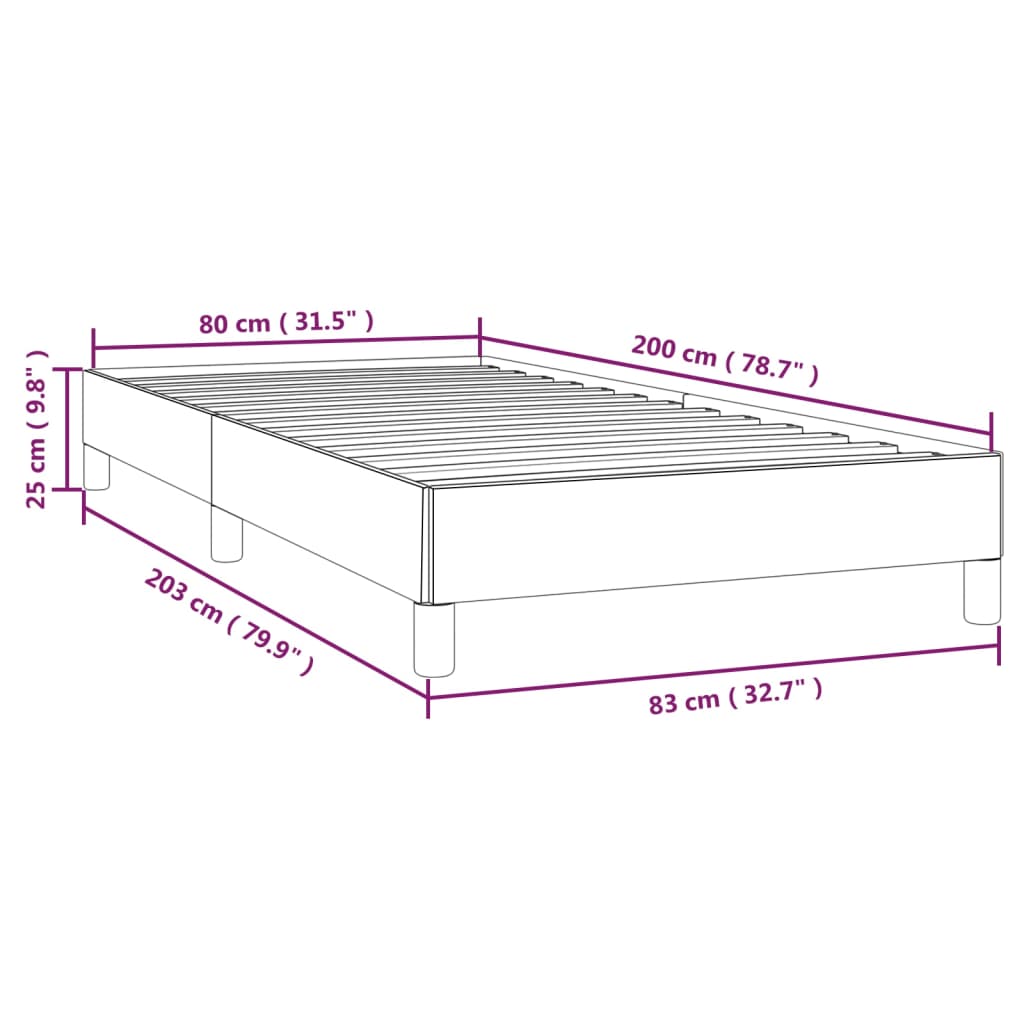 Bettgestell Braun 80x200 cm Kunstleder