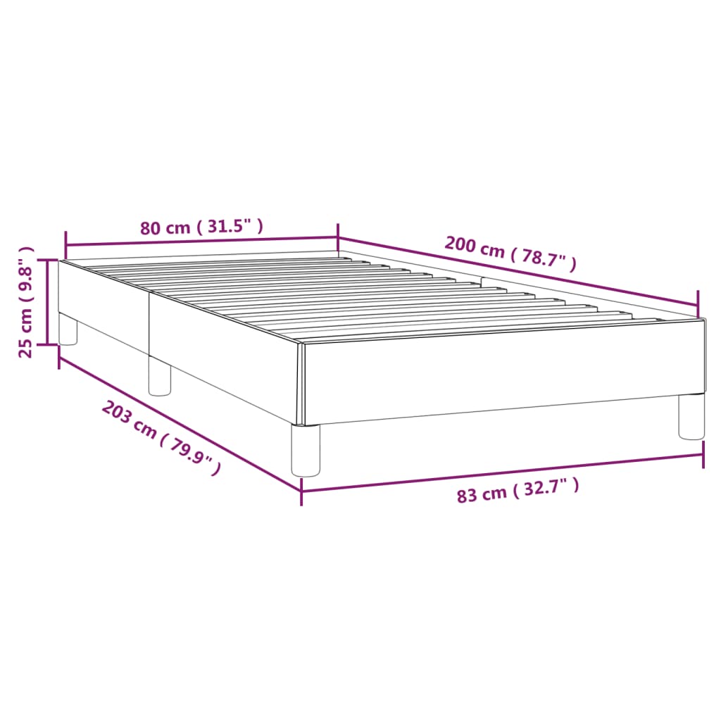 Bettgestell Grau 80x200 cm Kunstleder