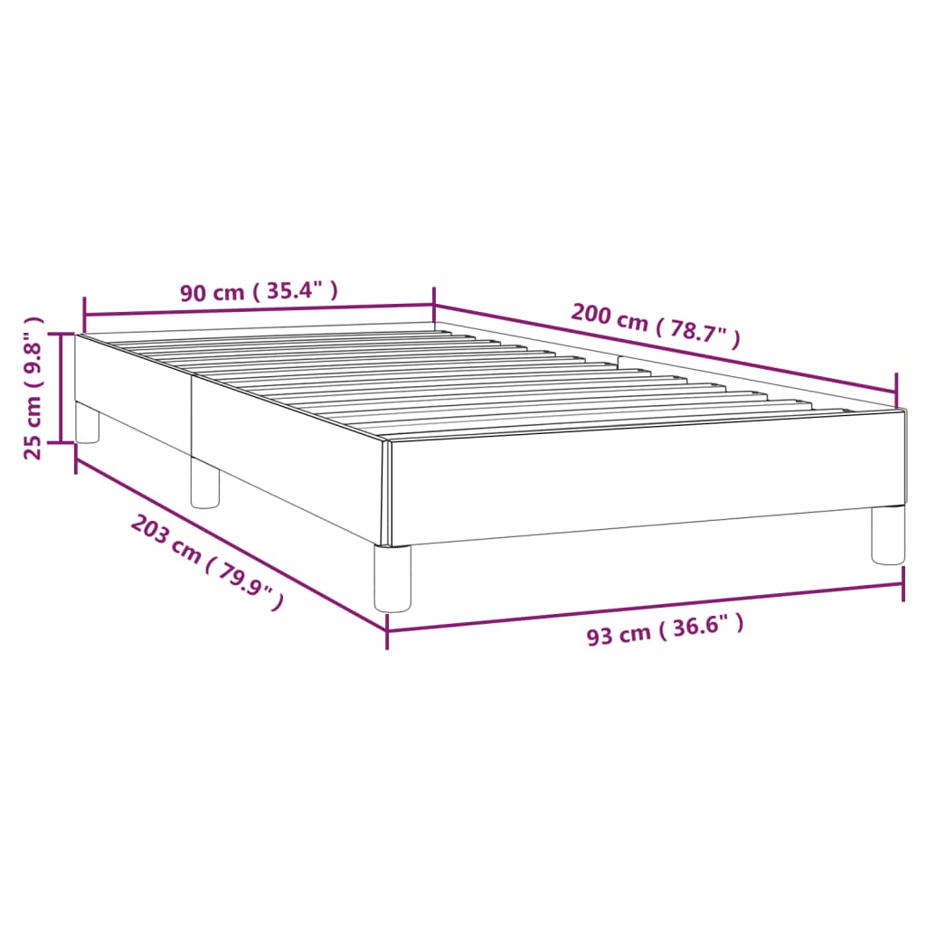 Bettgestell Cappuccino-Braun 90x200 cm Kunstleder