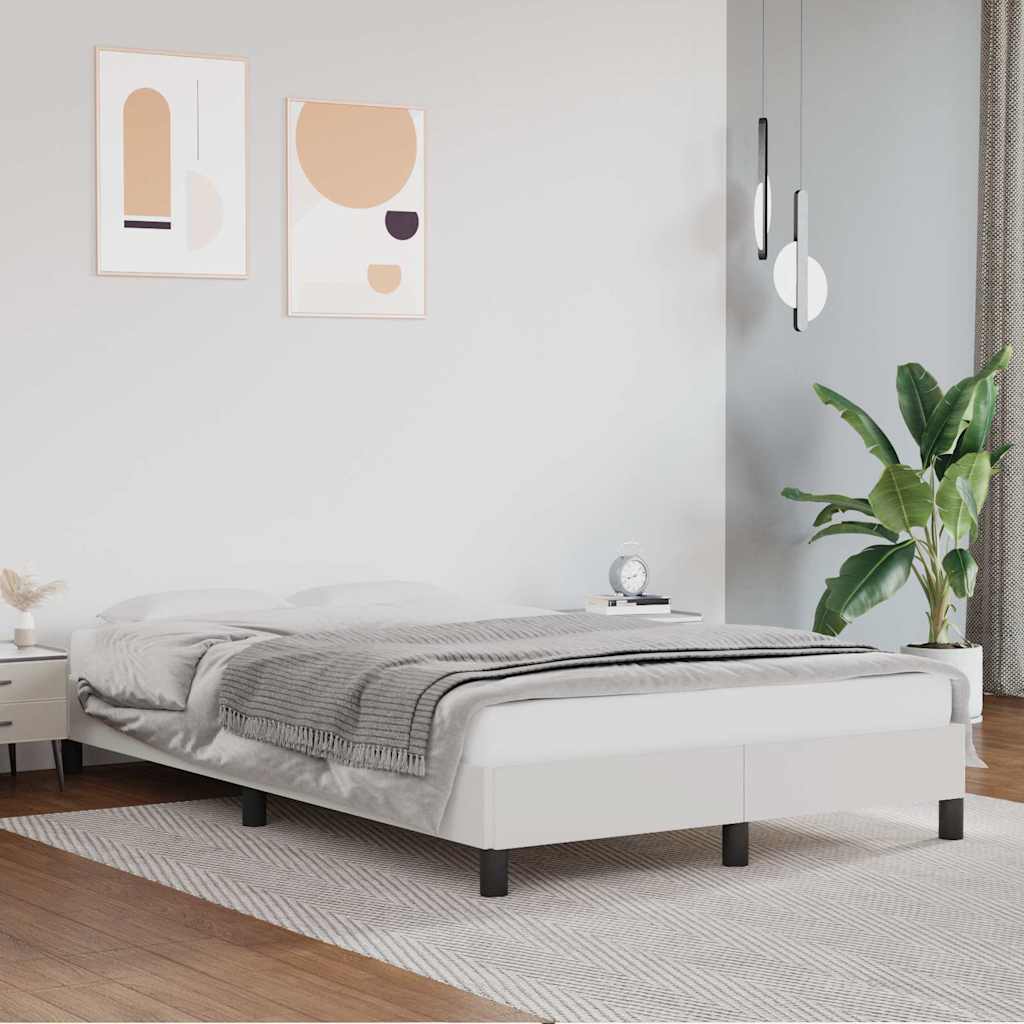Bettgestell Weiß 120x200 cm Kunstleder