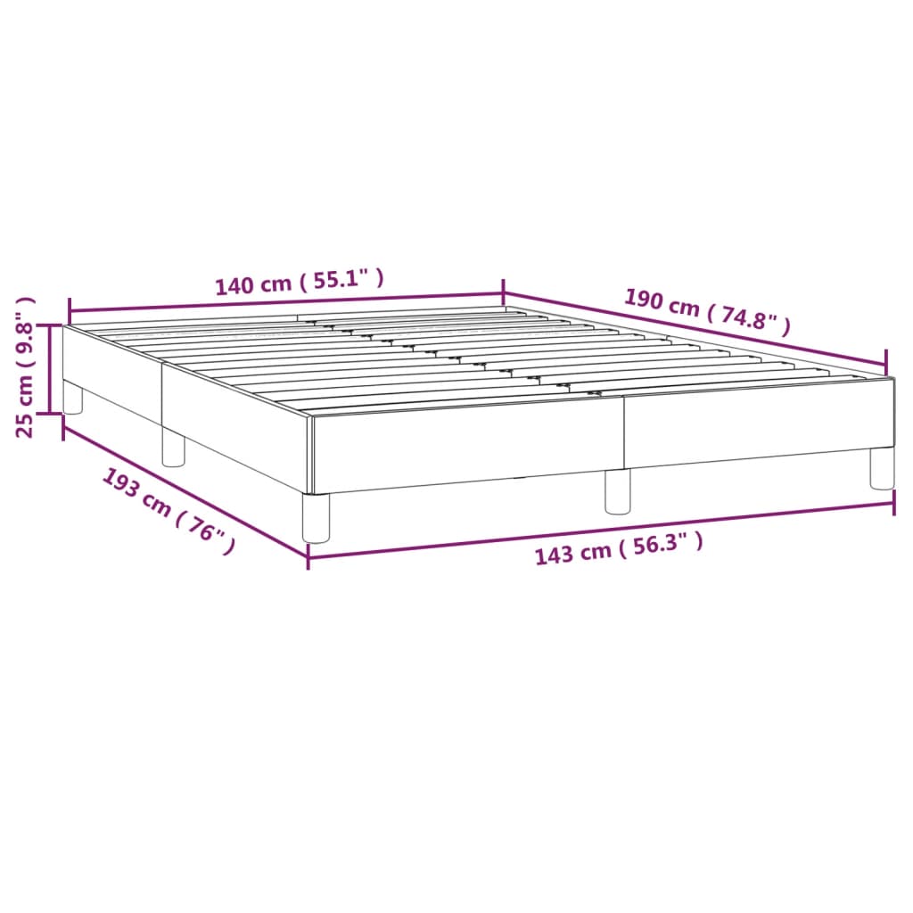 Bettgestell Grau 140x190 cm Kunstleder