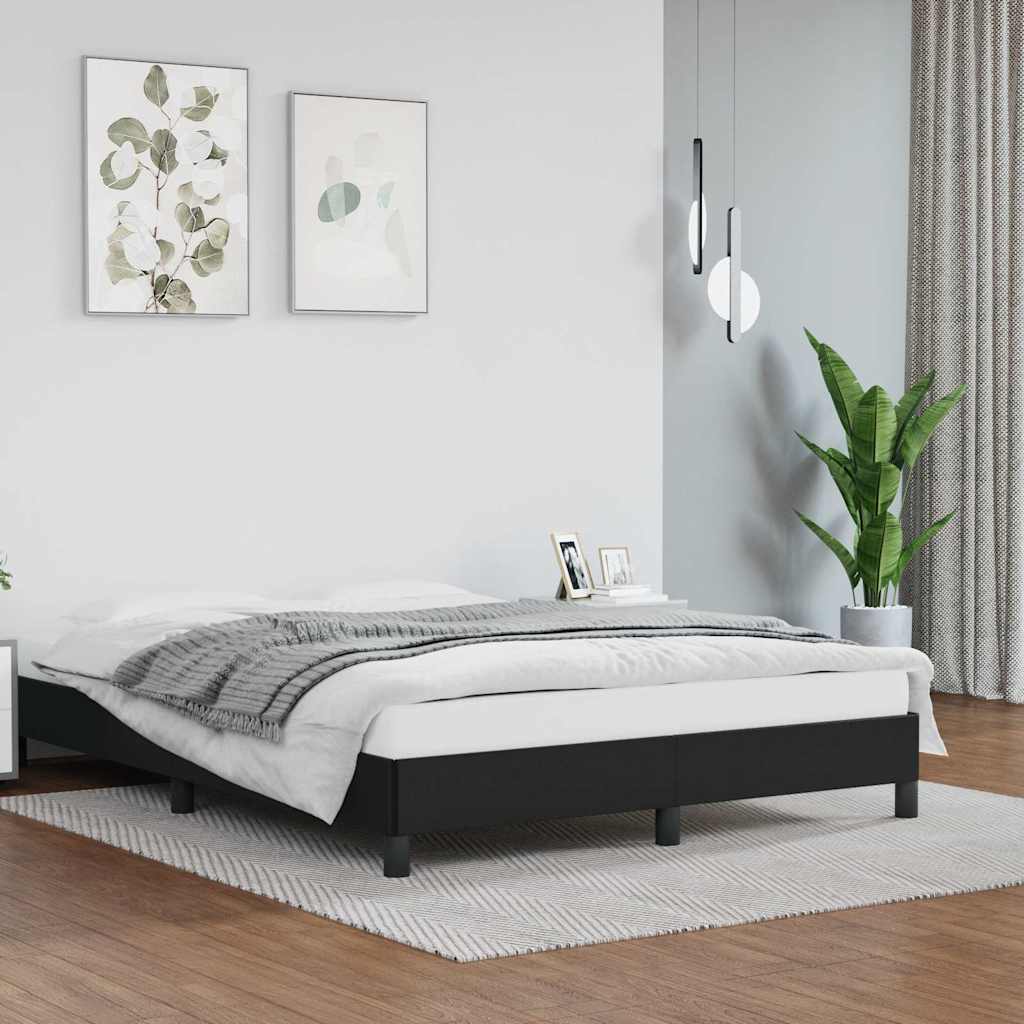 Bettgestell Schwarz 140x200 cm Kunstleder