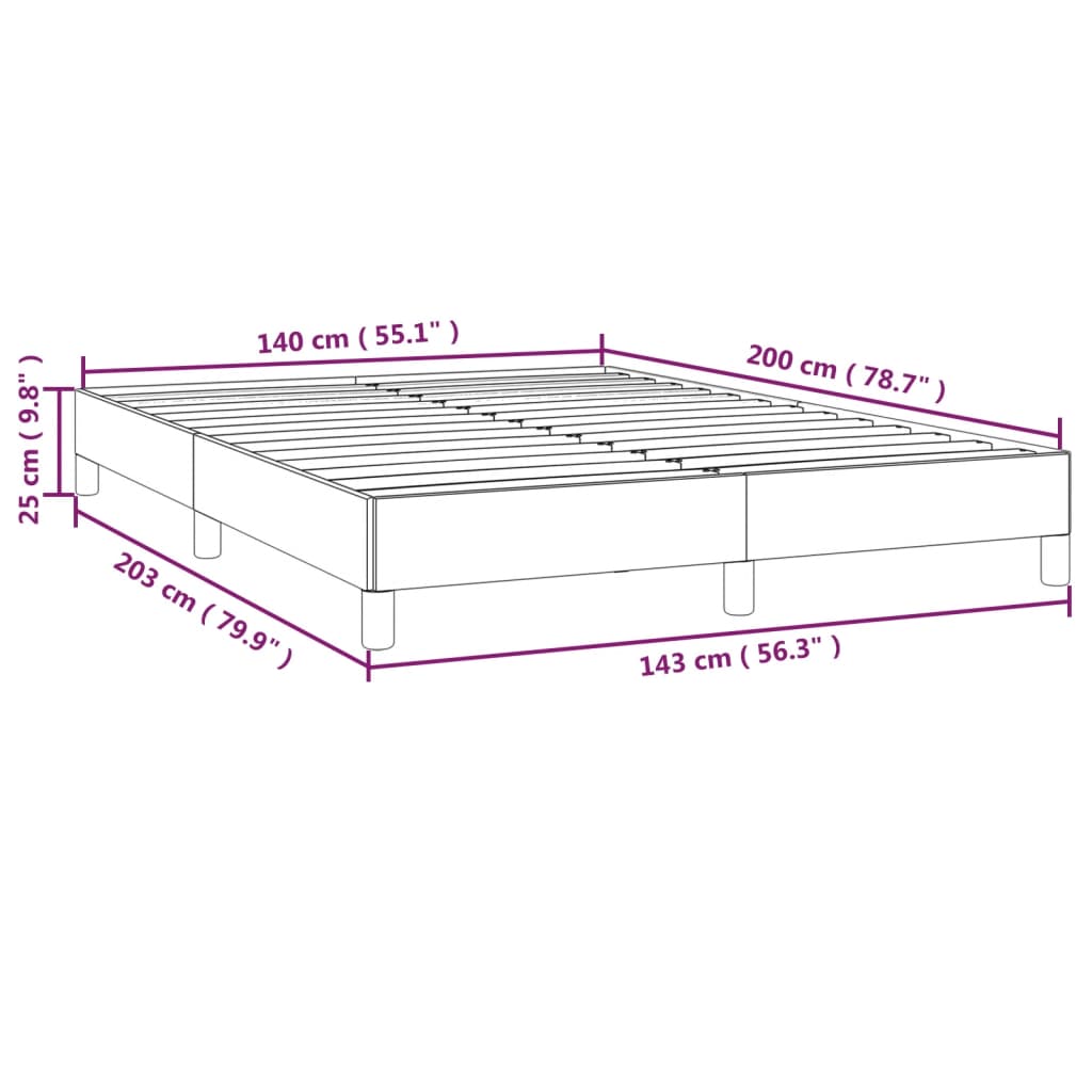 Bettgestell Grau 140x200 cm Kunstleder