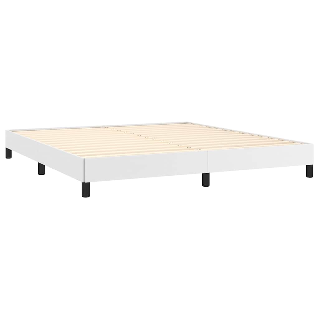 Bettgestell Weiß 160x200 cm Kunstleder
