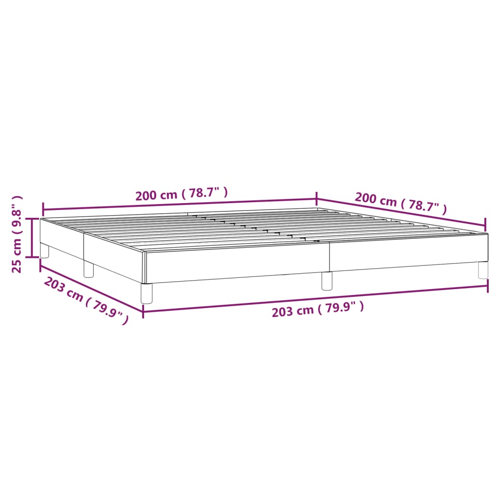 Bettgestell Creme 200x200 cm Kunstleder