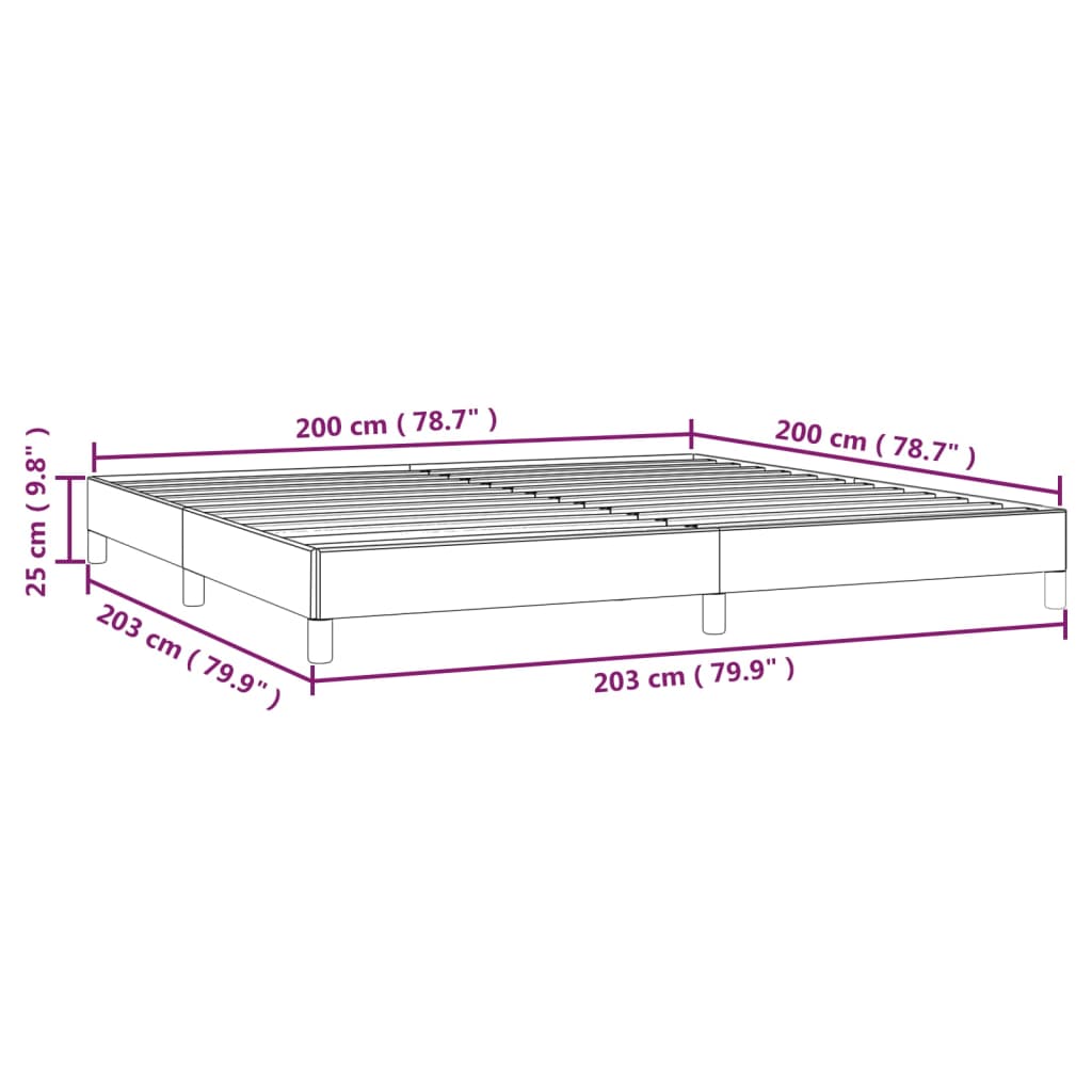 Bettgestell Grau 200x200 cm Kunstleder