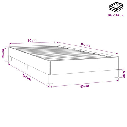 Bettgestell ohne Matratze Hellgrau 90x190 cm Samt