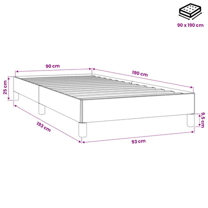 Bettgestell ohne Matratze Dunkelgrau 90x190 cm Samt