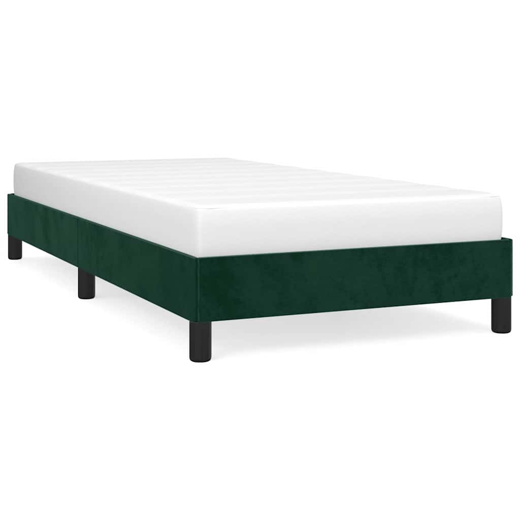 Bettgestell ohne Matratze Dunkelgrün 90x190 cm Samt