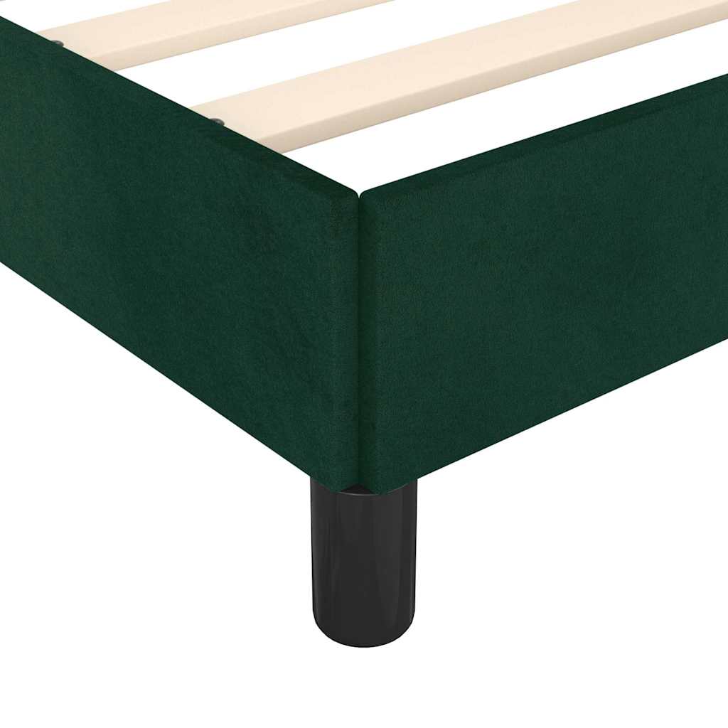 Bettgestell ohne Matratze Dunkelgrün 90x190 cm Samt