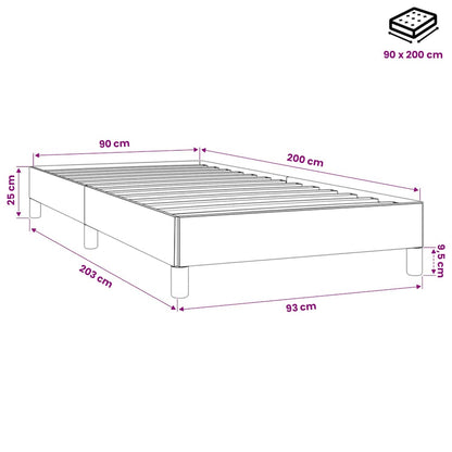 Bettgestell ohne Matratze Hellgrau 90x200 cm Samt
