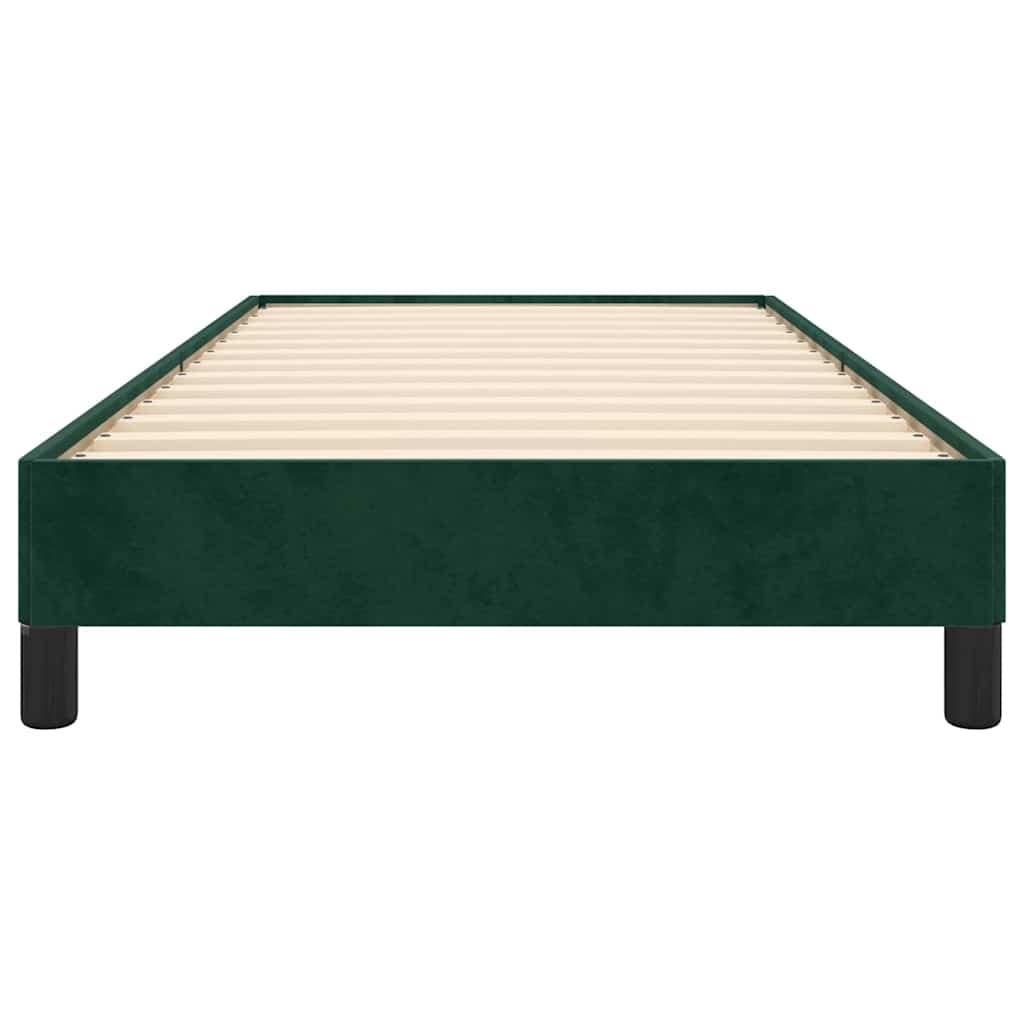 Bettgestell ohne Matratze Dunkelgrün 90x200 cm Samt