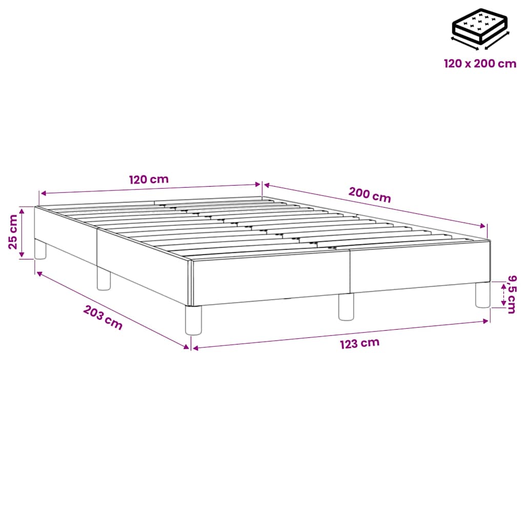 Bettgestell ohne Matratze Dunkelgrau 120x200 cm Samt