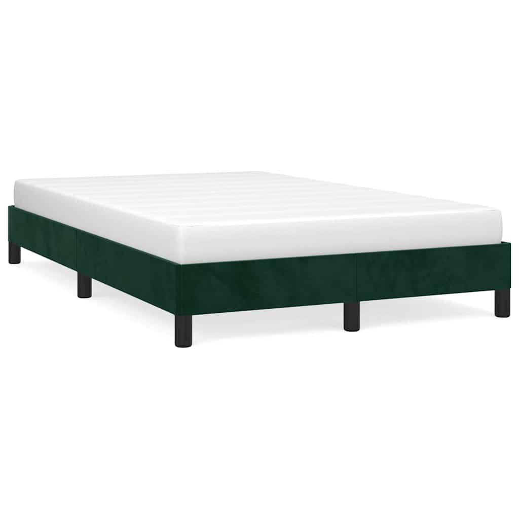 Bettgestell ohne Matratze Dunkelgrün 120x200 cm Samt
