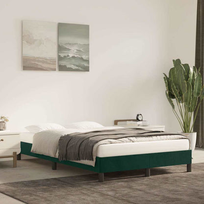 Bettgestell ohne Matratze Dunkelgrün 120x200 cm Samt