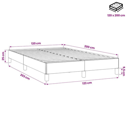 Bettgestell ohne Matratze Dunkelblau 120x200 cm Samt