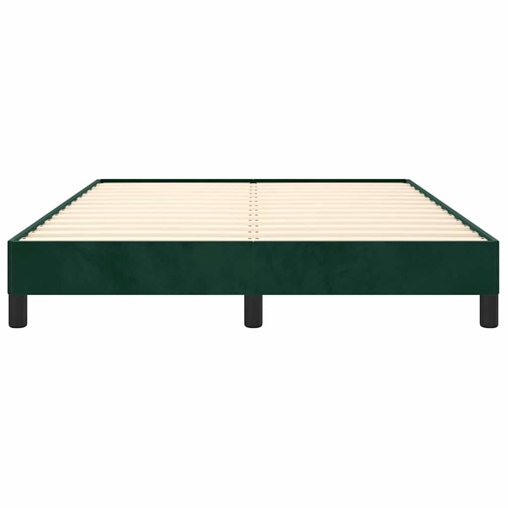 Bettgestell ohne Matratze Dunkelgrün 140x190 cm Samt