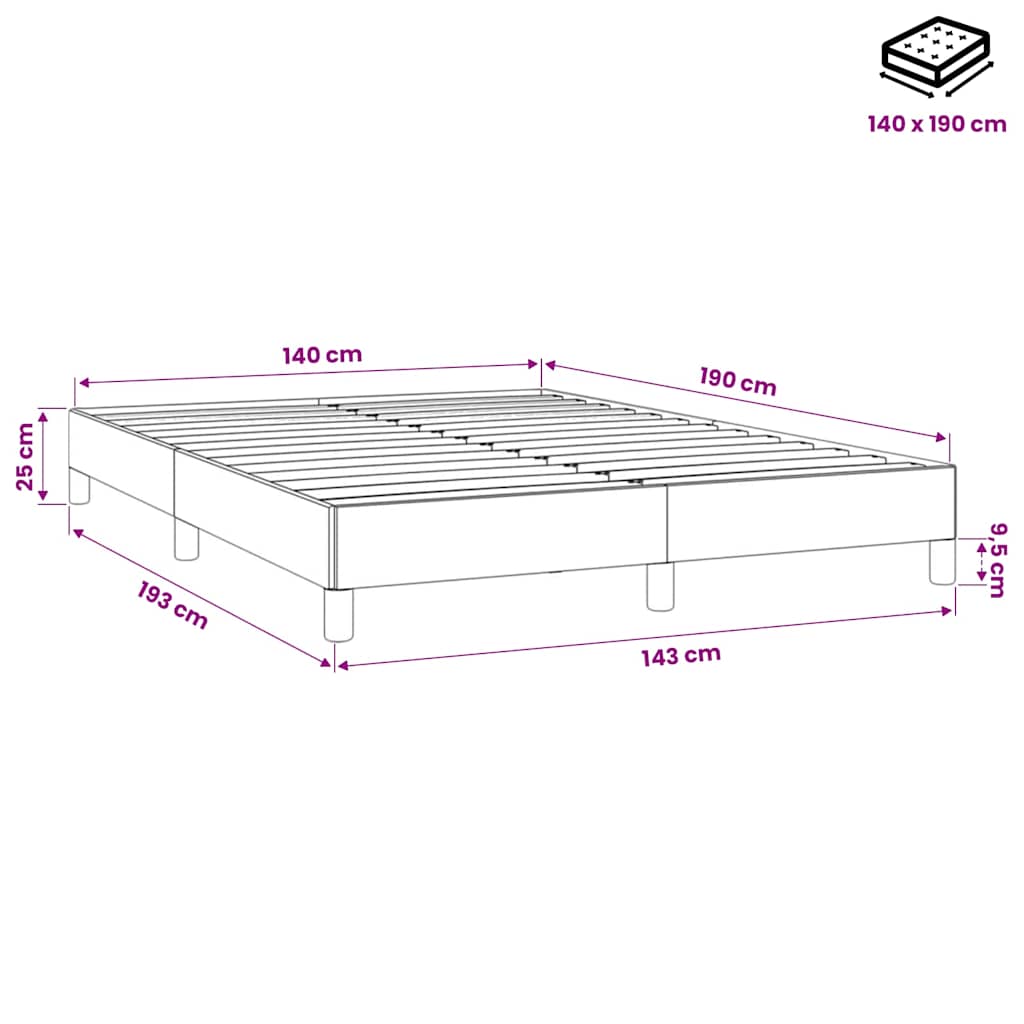 Bettgestell Rosa 140x190 cm Samt