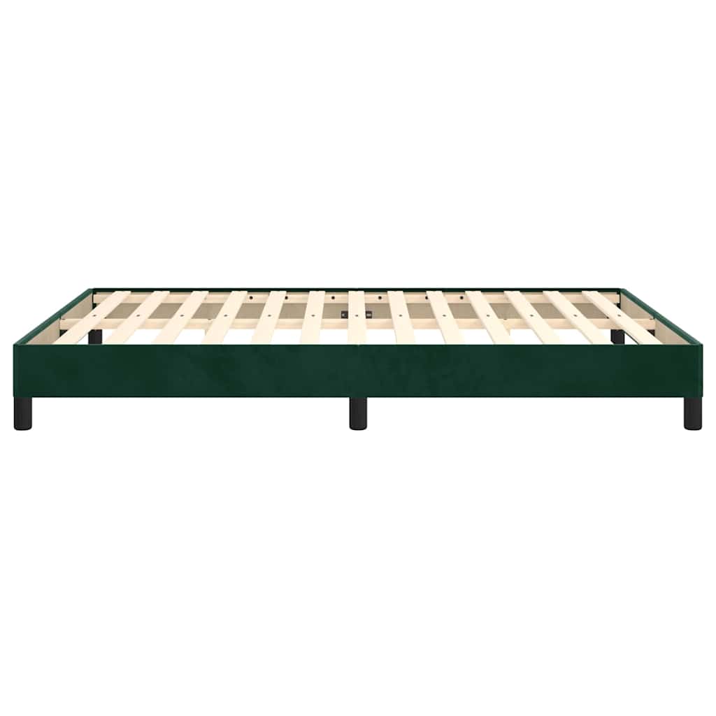 Bettgestell ohne Matratze Dunkelgrün 140x200 cm Samt