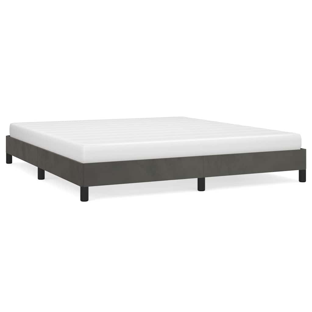 Bettgestell ohne Matratze Dunkelgrau 160x200 cm Samt