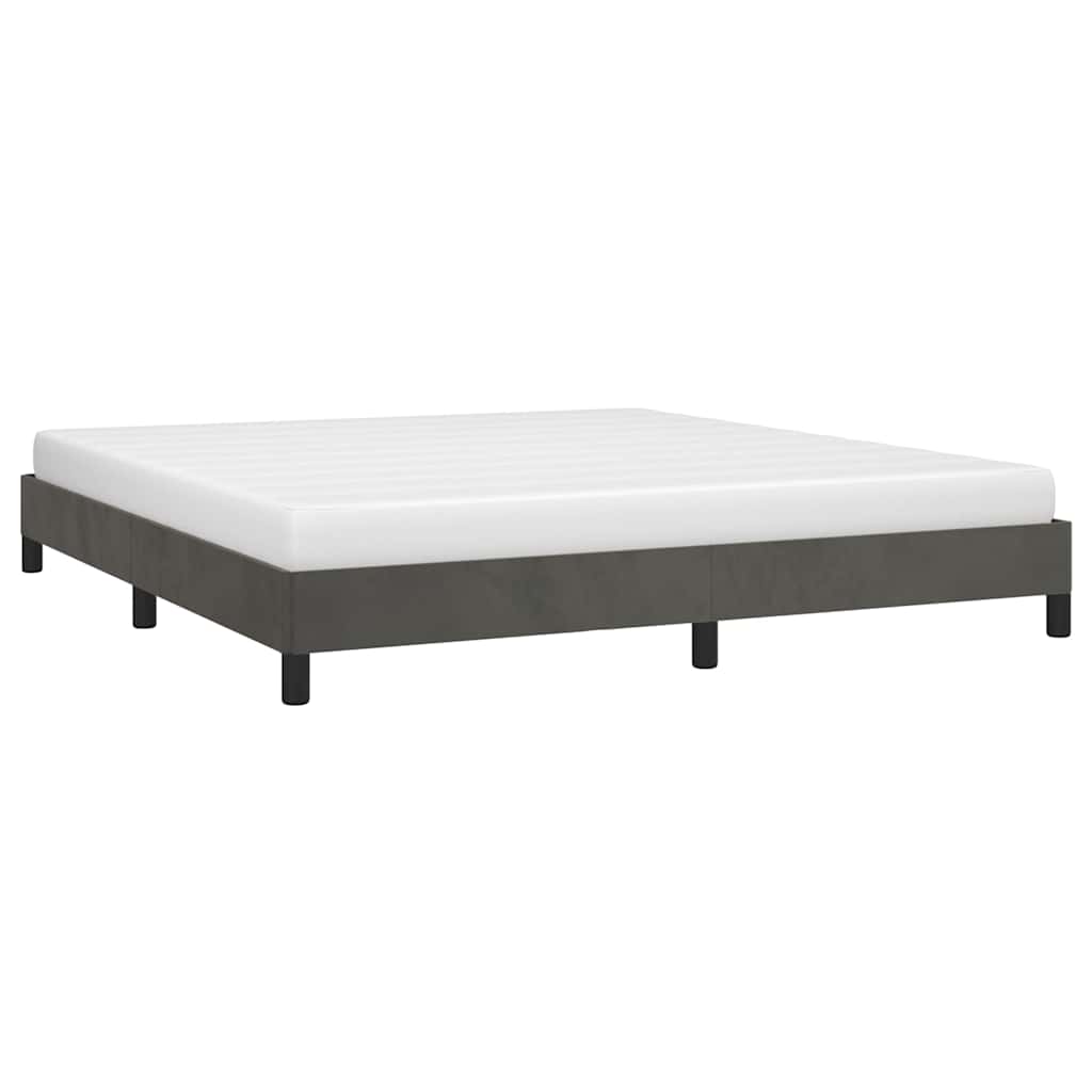 Bettgestell ohne Matratze Dunkelgrau 160x200 cm Samt