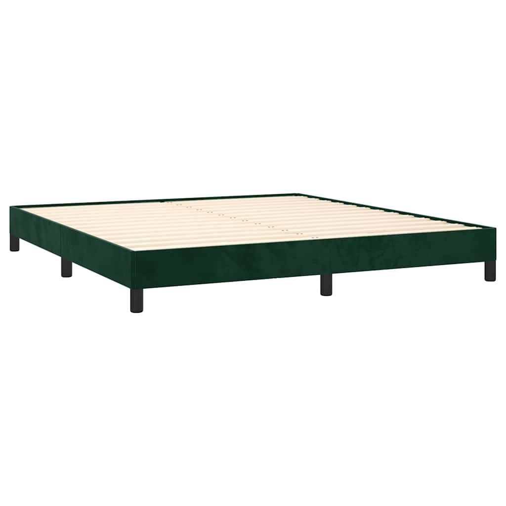 Bettgestell ohne Matratze Dunkelgrün 160x200 cm Samt