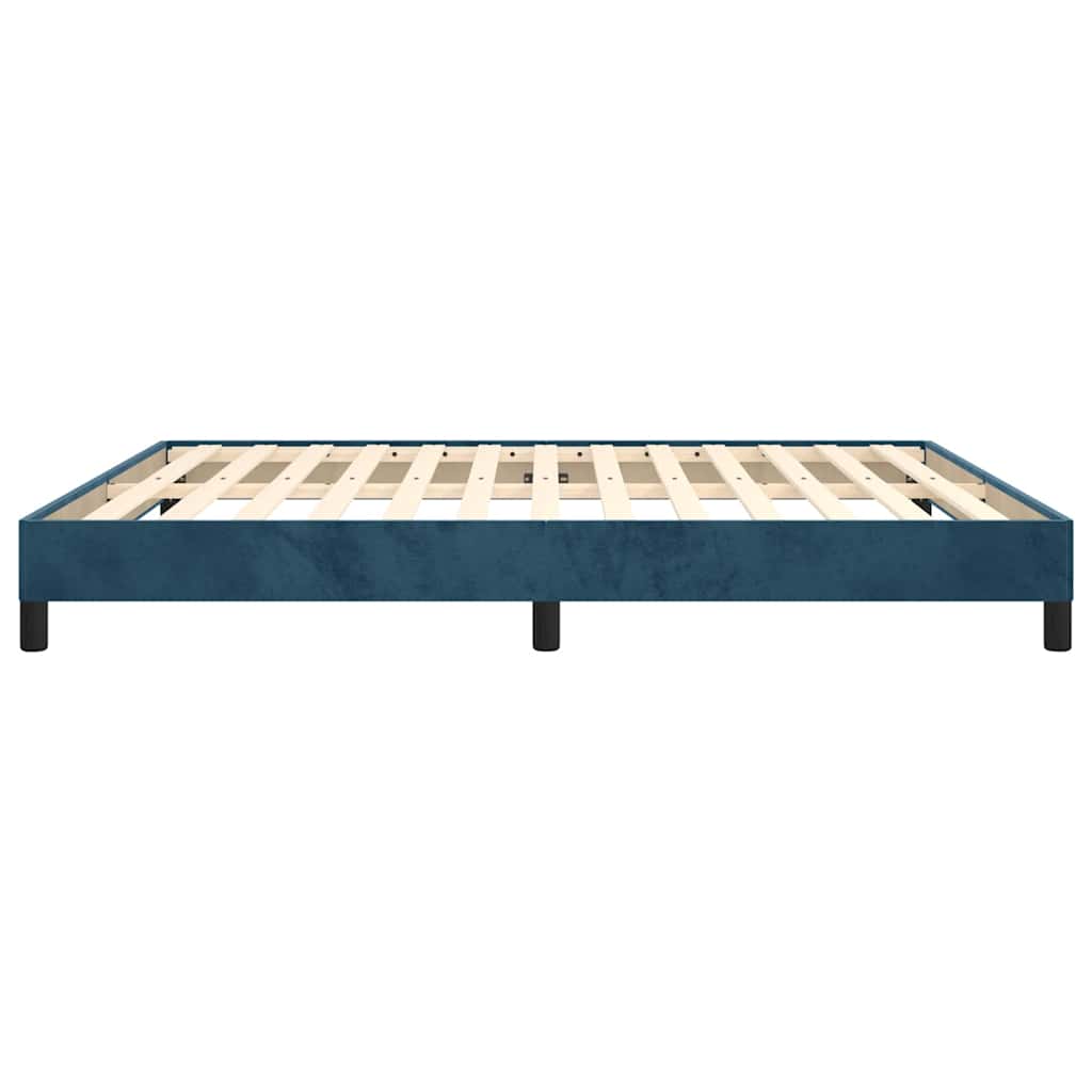 Bettgestell ohne Matratze Dunkelblau 160x200 cm Samt