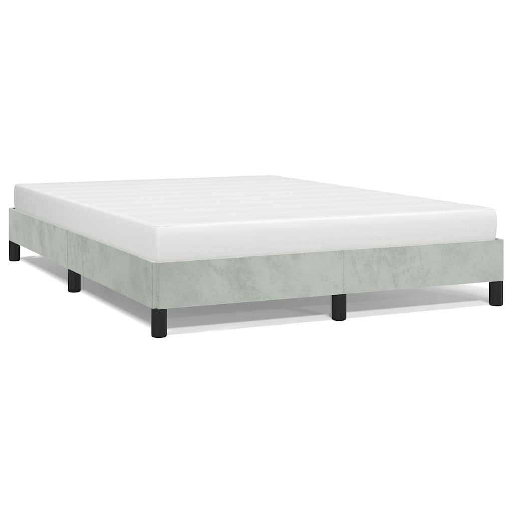 Bettgestell ohne Matratze Hellgrau 137x190 cm Vollvelours