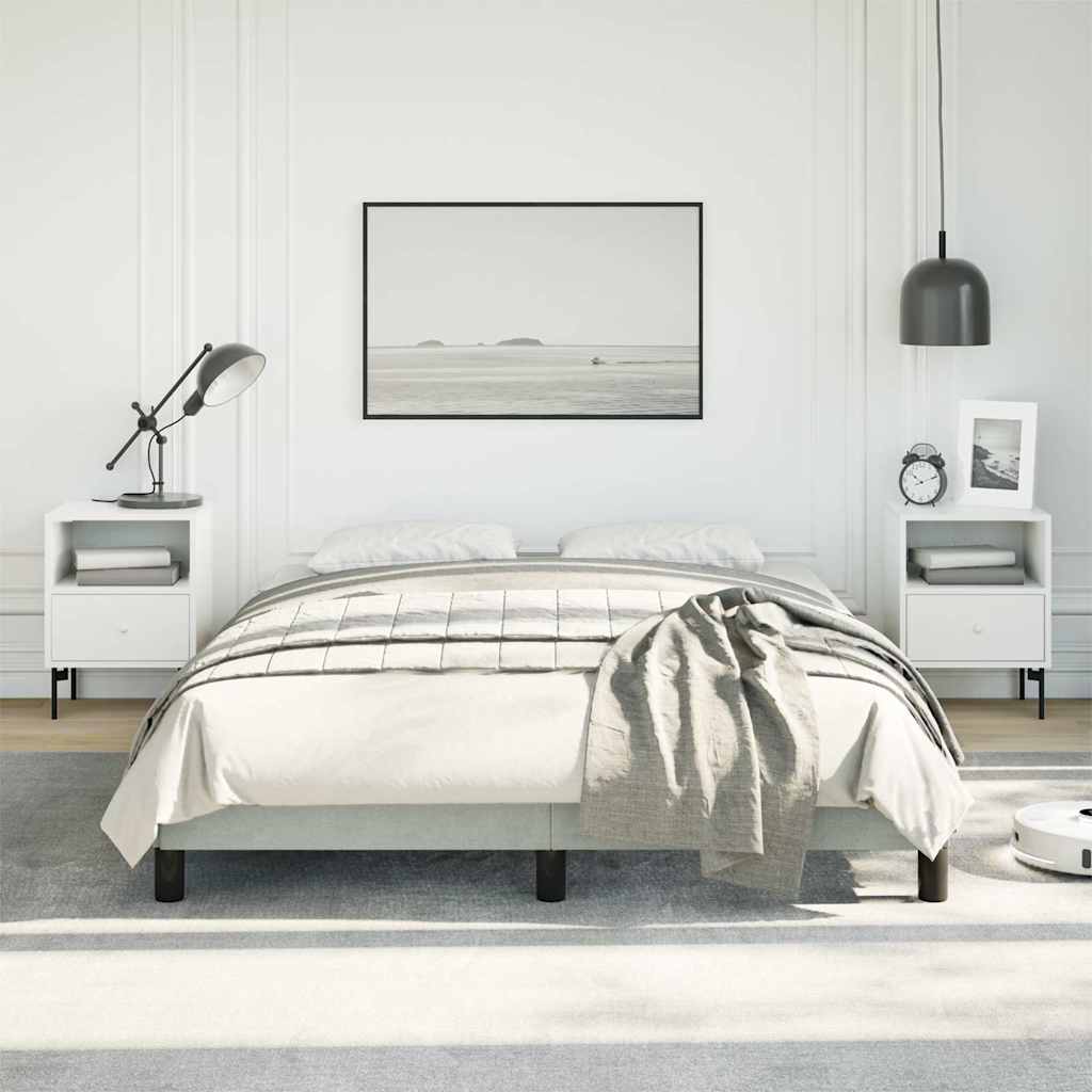 Bettgestell ohne Matratze Hellgrau 137x190 cm Vollvelours